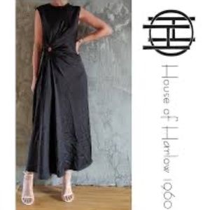 Brand New House of Harlow 1960 Slip Maxi Black Dress